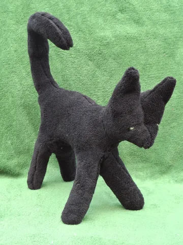 Big black plush Cat from top