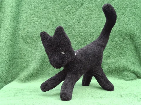 Small black plush Cat from top