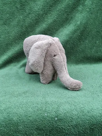 Medium gray plush Elephant from top