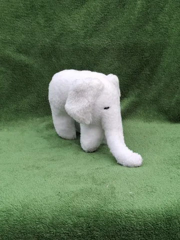 Medium white plush Elephant from top