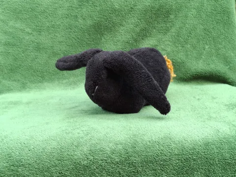 Medium black plush Rabbit from top