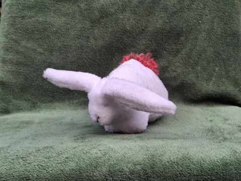 Medium white plush Rabbit from top