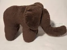 Big dark brown plush Elephant from side