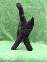 Big black plush Cat from front