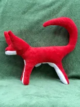 Big red plush Fox from side