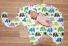 Medium multicolored textil Baby carpet elephantine